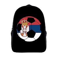 Serbia Soccer 16 Inch Backpack Adjustable Strap Daypack Double Shoulder Backpack Business Laptop Backpack for Hiking Travel