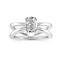 FRIENDLY DIAMONDS Diamond Ring Gift For Mom 1 Ct - 5 Ct IGI Certified Lab Grown Diamond Ring | 14K Or 18K White, Yellow Or Rose Gold | Stella Split Shank Solitaire Diamond Ring | FG-VS1-VS2 Quality