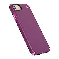 Speck Products Protective Skin Cover for iPhone SE 2020 Case/iPhone 7 Case (Also Fits iPhone 6 and iPhone 6S) - (Mangosteen Purple/Hibiscus Pink)