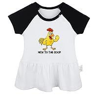 New to The Coop Chicken Funny Dresses for Babies, Newborn Baby Girls Princess Dress, Toddler Infant Cute Ruffles Skirts