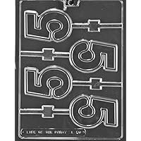Life of the Party L050#5 Number Five Lollipop Chocolate Mold