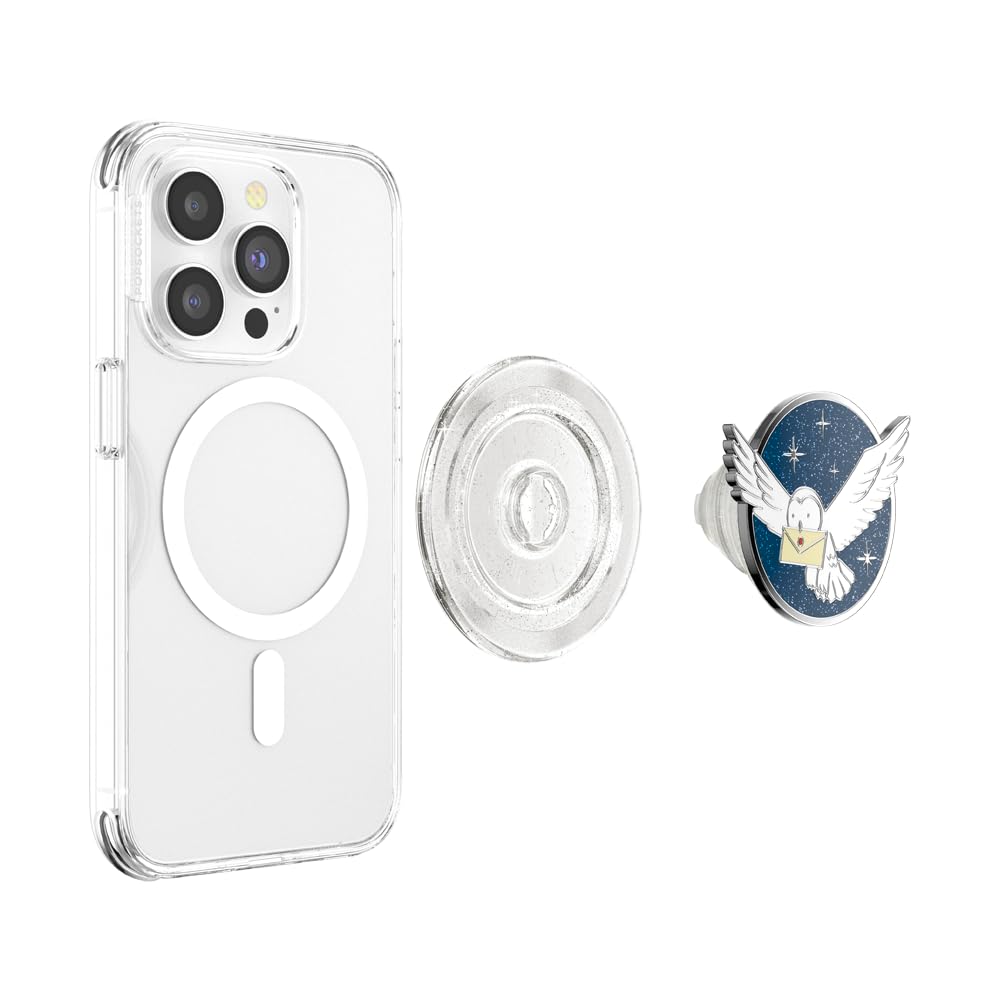 PopSockets Phone Grip Compatible with MagSafe®, Adapter Ring for MagSafe® Included, Phone Holder, Wireless Charging Compatible - Enamel Hedwig