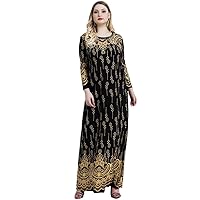 Women's Clothing Dress Spring Summer Type Long Sleeve Arabic Printed Dress