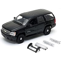 2008 Chevy Tahoe Unmarked Police Car Black 1/24 Diecast Model Car by Welly 22509WEP-BK