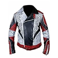 Mens Descendants 2 Cameron Boyce Carlos Classic Party Wear Gothic Style Genuine Cowhide Leather Jacket