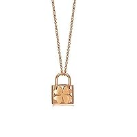 Lock Shape Necklace Love Personality Rose Gold Plated Four-Leaf Clover Love Lock Pendant