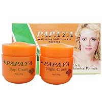 Papaya Whitening Facial Cream, Improve melanin Skin Smoothness, Provide Elastic and Youthful Skin, Lnclude Day Cream and Night Cream