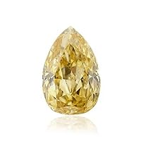 4.10 ct VVS1 Loose Moissanite Pear-Cut Use 4 Pendant/Ring Fancy Yellow Color