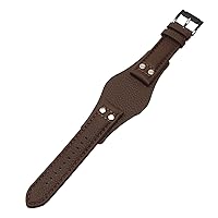 for Fossil CH2891CH3051 CH2564 CH2565 Watch Band Mens Genuine Leather Watchbands 22mm Strap with mat Leather Bracelet (Color : Brown Black Clasp, Size : 22mm)