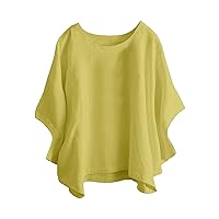 Womens Spring Tops, Women's Fashion Casual Temperament Round Neck Short Sleeve Solid Color Cotton T-Shirt Top