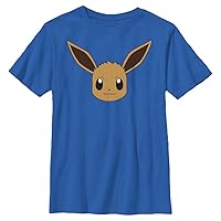 Pokemon Kids Eevee Face Boys Short Sleeve Tee Shirt