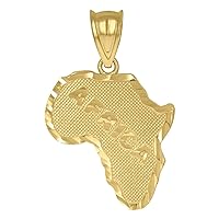 Diamond2Deal 10k Yellow Gold Africa Maps Charm Pendant for Mens
