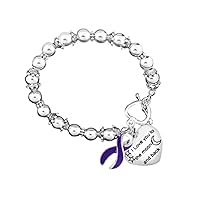 Purple Ribbon Love You To The Moon & Back Charm Bracelets – Purple Ribbon Bracelets for Alzheimer’s, Epilepsy, Pancreatic Cancer, Domestic Violence, Crohn’s Disease, Fundraising & More!