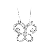 Diamond Stone Butterfly Necklace in 14K Gold