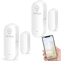 ANTELA Smart WiFi Door Window Sensor, Door & Window Alarm, Wireless Home Security Alarm System for Doors, Windows and Cabinets, Homes and Office, 2 Sets