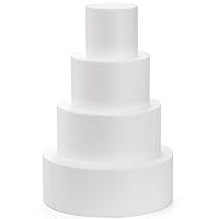 Hedume Set of 4 Round Foam Cake Dummies, 4 Tiers of 4