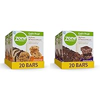 ZonePerfect Protein Bar Bundle, 10-11g Protein, 16-17 Vitamins & Minerals, Nutritious Snack Bar, Brownie Batter Cookie Dough & Peanut Butter Chocolate Chip Cookie Dough, 40 Total Bars
