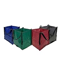 DURASACK Heavy Duty Storage Tote Bag 22-Gallon Rugged Woven Polypropylene Moving Bag, Reusable Self-Standing Design, Holds up to 500 Pounds, Pack of 4, Multicolored