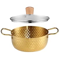 ERINGOGO Instant Sauce Pan Small Milk Pan Stew Pan Kitchen Cookware Korean Noodle Cooker Stovetop Ramen Cooker Soup Cookware Ramyun Cooker Slow Cooker With Cover Stainless Steel Pot