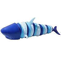 Fidget Slug Toy,3D Joint Stretch Caterpillar Sensory Stress Relief Flexible Hand Toy,Rainbow Fidget Snail Worm,Flexible PP Fun Stimming Toys Gift for Kids(Shark)