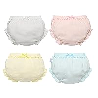 Toddler Baby Girls Solid Color Cotton Underwear Soft Ruffled Briefs Trunk Comfortable Breathable Underpants