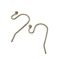 Adabele 100pcs Hypoallergenic Ball Dot Fish Earring Hooks 20mm Antique Bronze Plated Brass Earwire for Earrings Jewelry Making CF206-B