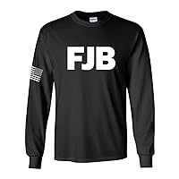 Men's Funny FJB F Joe Biden Conservative Political Humor Long Sleeve T-Shirt Graphic Tee