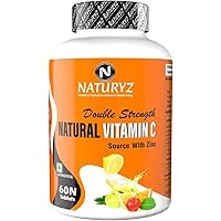 Pub Double Strength Natural Vitamin C & Zinc Supplement with Amla, Acerola Cherry, Citrus Bioflavonoids Rich in Antioxidants for Immunity Support & Skincare (60 Vegetarian Tablets)