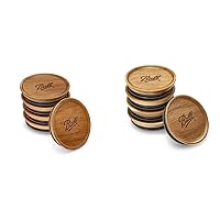 Ball Jar Wooden Storage Lids, Wide Mouth 5-Pack and Regular Mouth 5 Count Brown