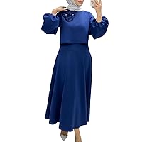 Women Dubai Dress Ethnic Style Abaya Dress Abaya Dubai Prayer Dress Robe 4XL Satin Arab Maxi Dress