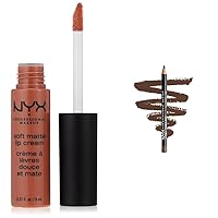 NYX PROFESSIONAL MAKEUP Soft Matte Lip Cream & Slim Lip Pencil - Abu Dhabi Deep Rose-Beige & Espresso Creamy Lip Color
