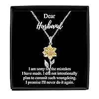 I'm Sorry Husband Necklace Pardon Gift Meaningful Present For The Mistakes I Have Made Quote Pendant Jewelry Sterling Silver With Box