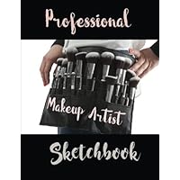 Professional Makeup Artist Sketchbook: 54 Female Head Poses with Product Log