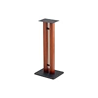 Monolith Speaker Stands (Each) 50 Lbs Capacity, Adjustable Spikes, Sturdy Construction, Ideal for Home Theater Speakers, Adjustable Spikes, 28 Inch, Cherry Wood Finish