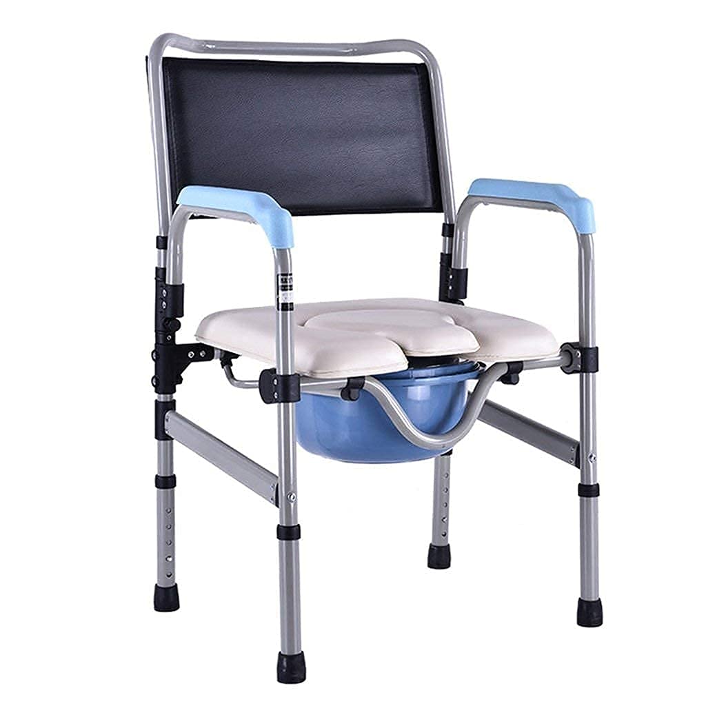 Walkers for seniors Bedside Commodes,Rugged and Durable Bathroom Shower Stool with Bucket Portable Elderly Person Handicapped Steel Tube Chair -Sli...