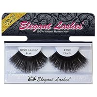 #199 Black (Triple Pack - 3 Pairs) | Thick Super-Long 100% Human Hair False Eyelashes for Dancers, Drag Queen, Halloween, Costume, Rave