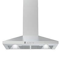 Efficient Range Hood with 30-inch Size with 2m Ventilation Duct and 5-Layer Aluminum Permanent Filters, Kitchen Hood for Stove Kitchen