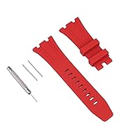 Modification Kit Metal Case Strap for Apple Watch Bands Series 7 45mm Correa iWatch Band 44mm Rubber Bracelet Wristband Clasp (Color : Red Strap)