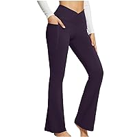 Women Spring Pants,Fashion Womens Sexy Yoga Pants High Waist Cross Wide Leg Solid Color Exercise Yoga Spring&Summer Clothing