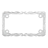 GG Grand General 60393 Chrome Flame Motorcycle License Plate Frame, 7-1/2
