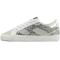 VINTAGE HAVANA Womens Kate Snake Lace Up Sneakers Shoes Casual - Gold, Grey, White