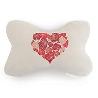 Pink Heart Shaped Roses Valentine's Day Car Trim Neck Decoration Pillow Headrest Cushion Pad