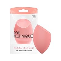 Real Techniques Miracle Face + Body Sponge, XL Makeup Blending Sponge For Whole Body, Ideal For Foundation, Body Makeup, & Self Tanner, Cruelty Free & Vegan, Latex Free, Packaging May Vary, 1 Count