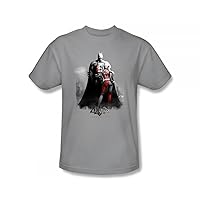 Arkham City - Harley and Bats Slim Fit Adult T-Shirt in Silver