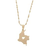 Colombia Map Pendant Necklace Map of Colombian Jewelry