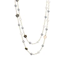 Fashion jewellery designer camellia and pearl Long collarbone necklace for women imitation pearl necklace gift