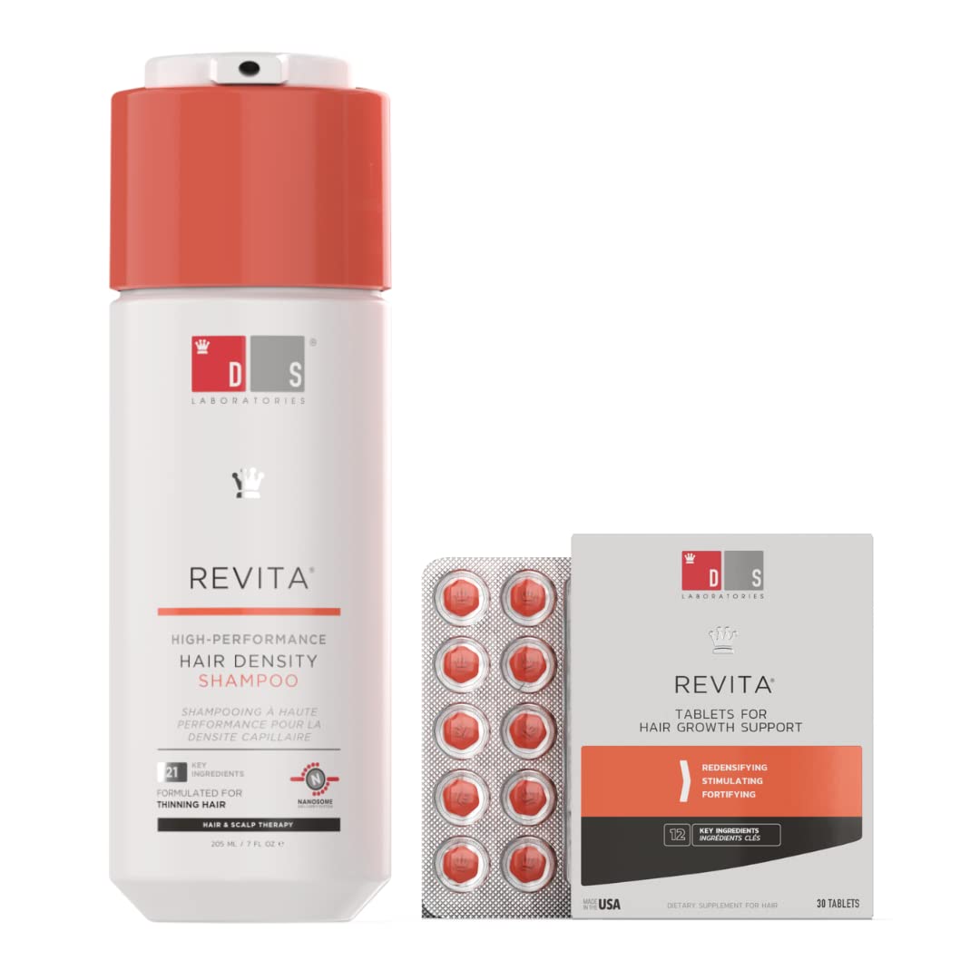 Revita Shampoo and Tablets Bundle to Support Hair Growth by DS Laboratories - 30 Day Supply, Packaging May Vary