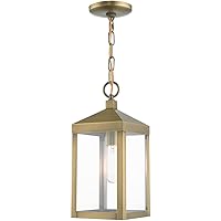 Livex Lighting 1 Light Antique Brass Outdoor Pendant Lantern