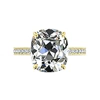 10.0 CT 10K 14K 18K Gold Bridal Ring Antique Elongated Cushion Cut Moissanite Engagement Rings for Women Wedding Band Halo Promise Rings for Her