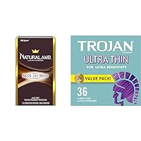 TROJAN NaturaLamb 10 Count & Ultra Thin 36 Count Condoms Value Bundle